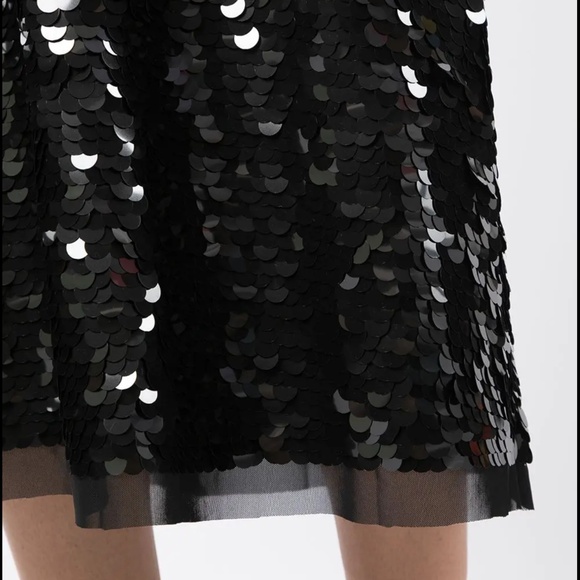 TORY BURCH Black sequin-embellished midi skirt Size XS / 2 - Picture 5 of 14